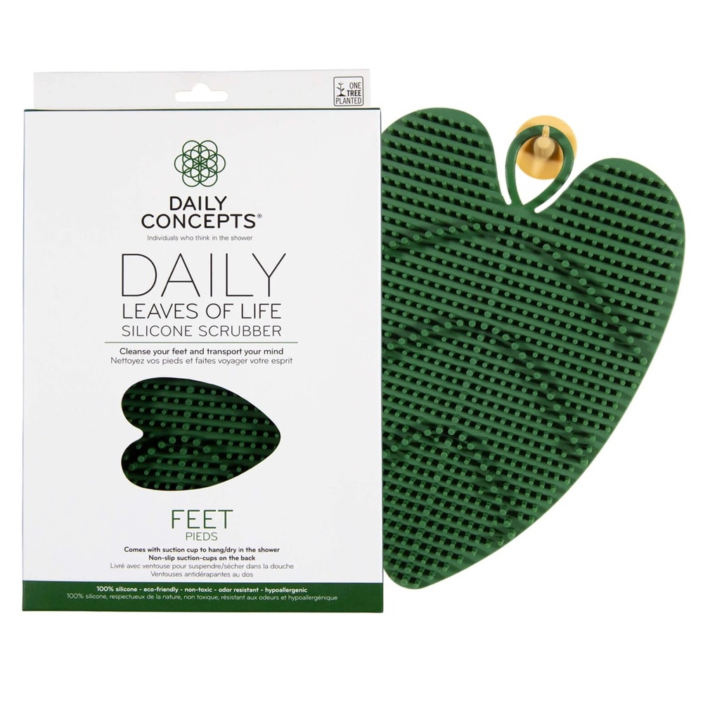BNIB Daily Concepts Leaves of Life Silicone Foot Scrubber
